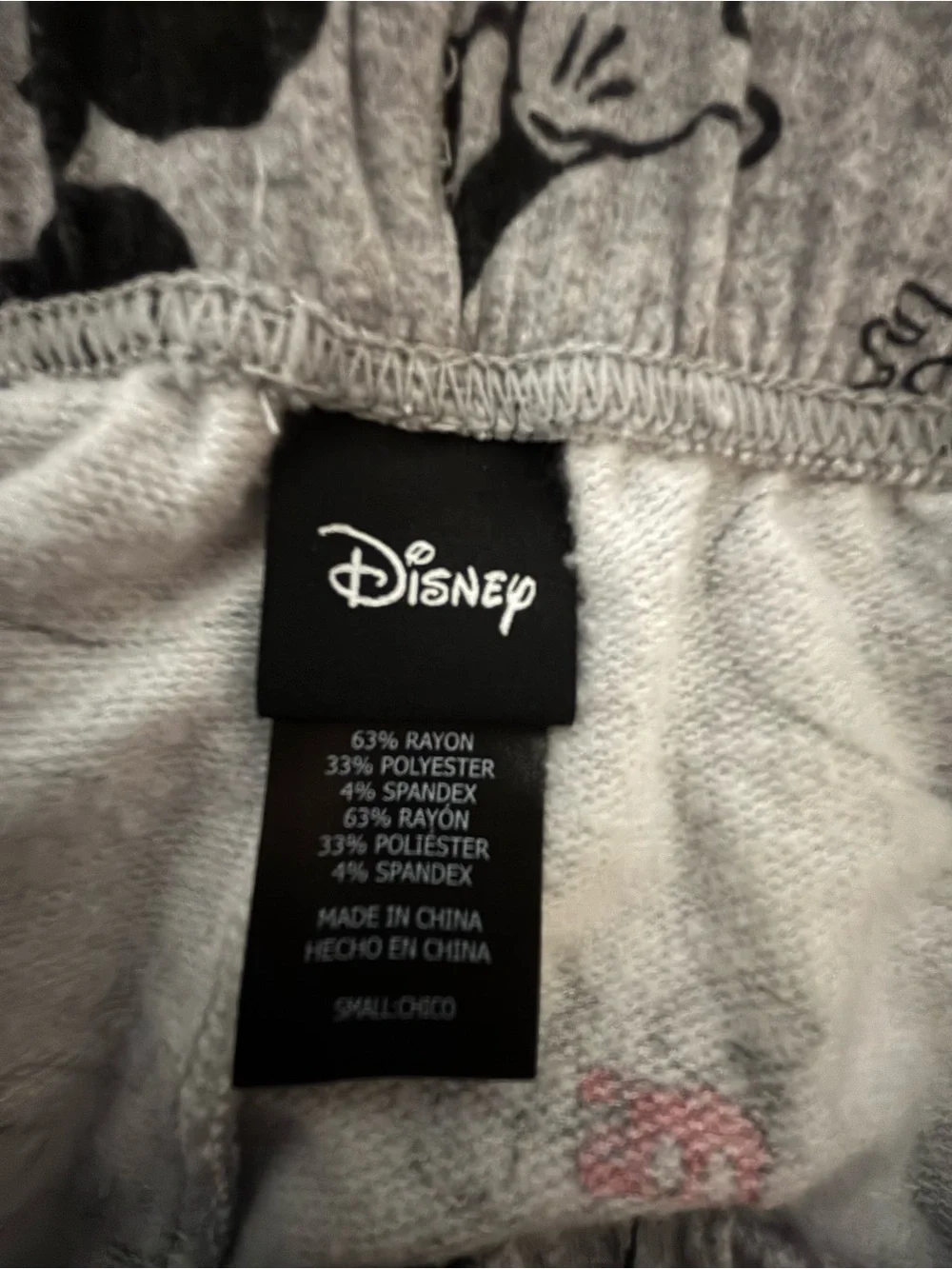 Disney Grey Mickey Mouse Fleece Pajama Bottoms - Picture 2 of 12